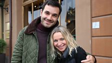 Comedian Igor Meerson with presenter Nikki Bedi