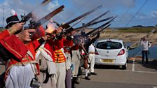 A volley of marine muskets!