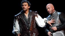 Jonas Kaufmann as Otello and Marco Vratogna as Iago