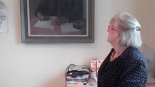 Polly Toynbee with portrait of her grandfather