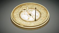 Ivory qibla indicator used to find the direction of Mecca