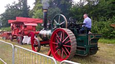 The traction engine with a vintage thresher