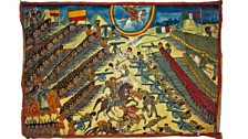 Ethiopian and Italian armies face each other in the Battle of Adwa