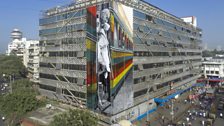 Mahatma Gandhi mural at Churchgate Station, Mumbai