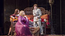 Christiane Karg as Susanna, Rachel Willis-Sørensen as the Countess, and Serena Malfi as Cherubino