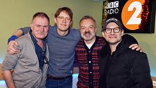 Actors Christian Slater, Robert Glenister and Kris Marshall