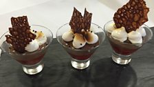 Plum, Chocolate and Marshmallow Trifle.