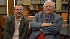 David Hume with author Tim Pat Coogan at the National Archives of Ireland in Dublin