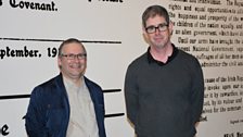 David Hume and Dr Fearghal McGarry at the Modern Irish History gallery of the Ulster Museum to discuss the War of Independence