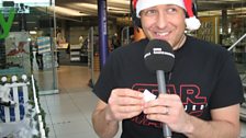 David looks very pleased with himself for finding the clue, which was hidden in a cracker!