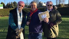 Mike met a couple of Treasure Quest fans called Carol at clue two - which they'd decorated!