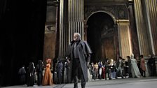 Željko Lučić as Scarpia with the Metropolitan Opera Chorus