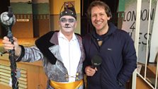David meets King Rat at the rehearsals for the Dick Whittington and His Cat pantomime in Watton