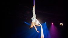 Aerial Silks performer at Bothy Culture and Beyond