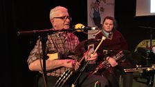 Finbar McLaughlin playing the uilleann pipes