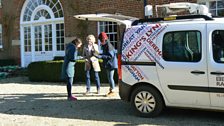 Julie and this week's driver Anna Perrott study the final clue at Bagthorpe Hall, with owner Gina Morton (Photo by Pat Jones)