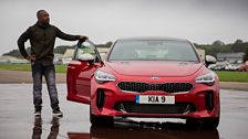 Meanwhile Rory is putting the Kia Stinger to the test