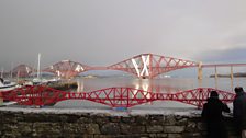 The Forth Rail Bridge in Lego and the actual Forth Rail Bridge!