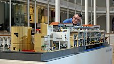 Warren with his model of the National Museum of Scotland