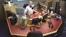 Presenter David Clayton in the studio during a Treasure Quest in 2011