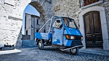 This week, Matt's in Italy, cruising at speeds of up to 40mph in his Piaggio Ape