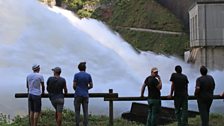 Water released from the Rossens Dam