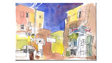 Painting of Manger Square Bethlehem - part 2