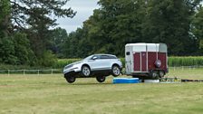 And in our horse trial we get to carry a real horse box, like Rory in his Range Rover Velar here