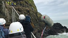 Filming at The Gobbins