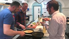 Roy Duff and Paull Dunlop sample Neils whisky sauce