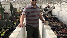 Monty Davies shows us around his succulent greenhouse awaiting repair