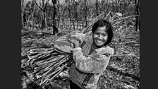 10yr old Dill collects firewood near Kutupalong refugee camp