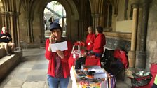 She actually needed to be in the cloisters, for the volunteers fair