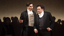 Samuel Dale Johnson as Onegin and Peter Auty as Lensky