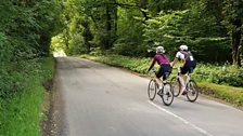 Cyclists in the village.