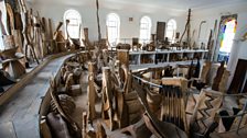 David Nash sculptures in Capel Rhiw