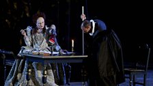 Anna Caterina Antonacci as Queen Elizabeth I & Leigh Melrose as Sir Robert Cecil