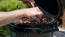 Jasper in action on his Big Green Egg