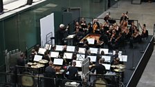 Sir Simon Rattle with Orchestra No 2 during rehearsals.