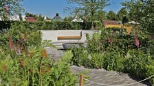 This garden illustrates sustainable rainwater management ‘Downstream Thinking’