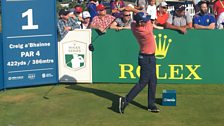 Padraig Harrington makes his opening tee shot