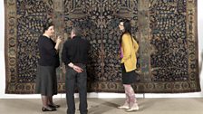 Noorah Al Gailani in front of the Wagner Carpet