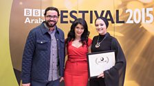 Shappi Khorsandi, Aly ElSotohy, and Jumana Saadeh