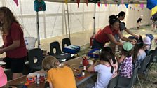 Children get involved in some art and crafts