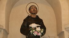 St Francis statue with birds nesting