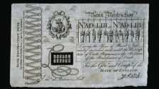 Imitation banknote designed by George Cruikshank (1792-1878), 1819.