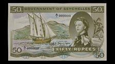 Seychelles banknote. 50 rupees. Seychelles, 1968.