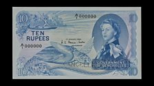 Seychelles banknote. 10 rupees. Seychelles, 1968.