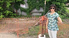 Maria Margaronis outside the ruins of the Bryant store