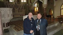 Willie Hill and the late Alec Blair in Our Lady and St Patrick's Church, Ballymoney